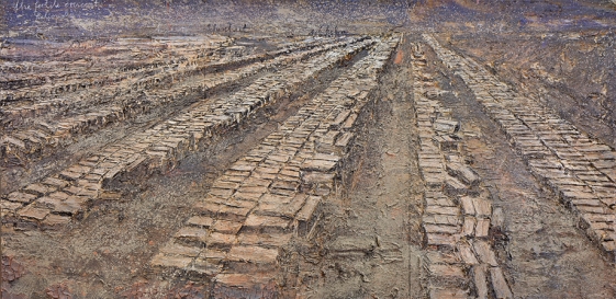 Anselm Kiefer Heliopolis. 2009. Acrylic, oil, shellac and sand on canvas