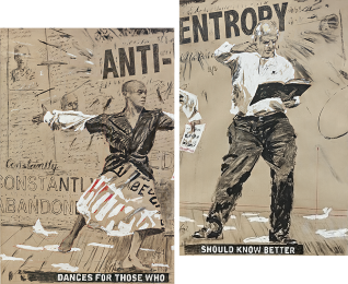 Уильям Кентридж Рисунок к Отрицанию времени: Анти-эНтропия. 2011. Бумага для выкройки, уголь, цветной карандаш, плакатная тушь